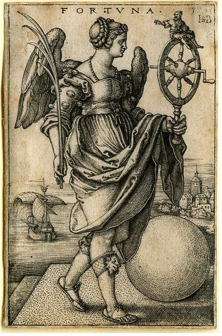 Engraving of Tyche as ‘Fortuna’ with the Wheel of Fate and other symbols. Alexandra Feodorovna, Roman Goddess, Wheel Of Fortune, Telescopes, Greek Gods, Gods And Goddesses, Ancient Times, Astronomy, Printmaking