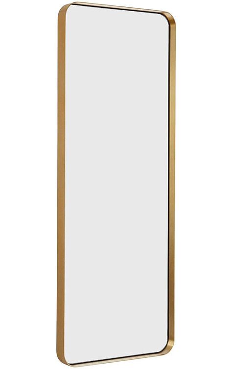 Everly Quinn Monds Rectangle Metal Wall Mirror | Wayfair Brass Bathroom Mirror, Unique Bathroom Mirrors, Gold Vanity Mirror, Large Bathroom Mirrors, Modern Bathroom Mirrors, Rectangle Wall Mirror, Long Mirror, Industrial Mirrors, Metal Wall Mirror