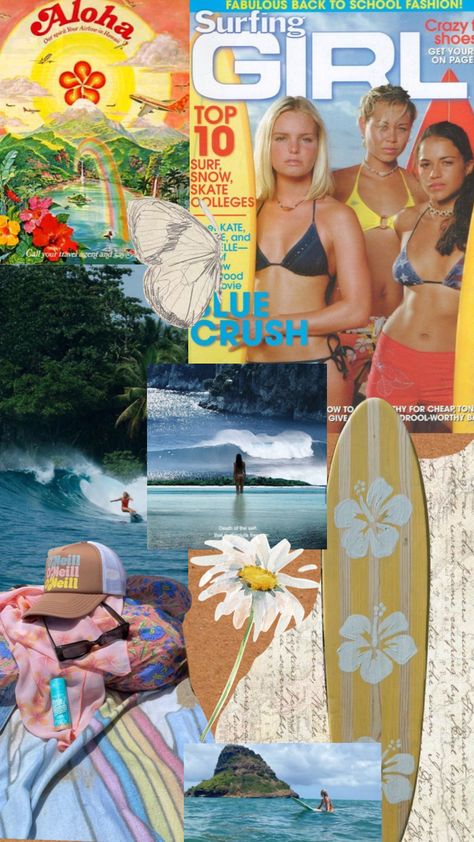 Surf inspired #surfing #surfaesthetic #bluecrush #australia #beachaesthetic Surf Crush Aesthetic, Early 2000s Surfer Aesthetic, 2000s Surf Fashion, 2000 Surfer Aesthetic, 1960s Surf Aesthetic, Surf Lesson Aesthetic, Surf Aesthetic, Back To School Fashion, Hawaii Surf