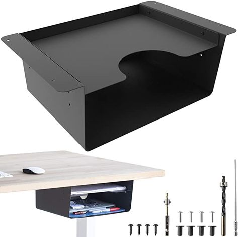 Stand Up Desks, Diy Laptop Stand, Black Desk Office, Metal Sheet Design, Steel Home Accessories, Adjustable Computer Desk, Setup Gamer, Dream Desk, Under Desk Storage