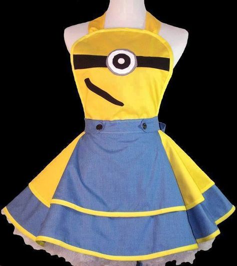 Super cute Minion apron Minion Dress, Apron Art, Apron Ideas, Minions Love, Cute Minions, A Minion, Minions Despicable Me, Art Outfit, Minion Birthday