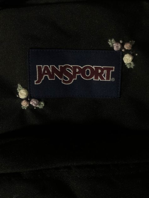 mine!! #jansport #flowers #bag #embroidery Black Backpack Embroidery, Jansport Backpacks Embroidery, Jansport Embroidery, Backpack Embroidery Ideas, Red Jansport Backpack, Jansport Backpacks, Mochila Jansport, Clothes Embroidery, Clothes Embroidery Diy