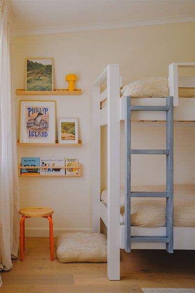 Sibling Room Bunk Bed, Green Bunk Beds Boys, Bunk Beds Kids Room, Bunk Bed Shelves, Gender Neutral Bunk Room, Kids Room With Bunk Beds Bedroom Ideas, Unique Bunk Bed Ideas, 2 Kids Small Bedroom Ideas, Kids Bunk Bed Ideas For Small Rooms