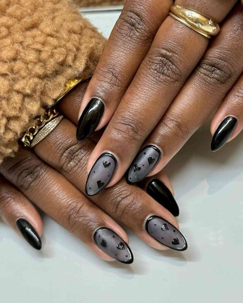 13 Dark Coquette Nail Ideas That Are Equal Parts Cute and Chic Coquette Nail Ideas, Coquette Nail Designs, Black French Manicure, Coquette Nail, Black Ombre Nails, Feminine Makeup, Wide Nails, Velvet Nails, Chrome Nail Powder