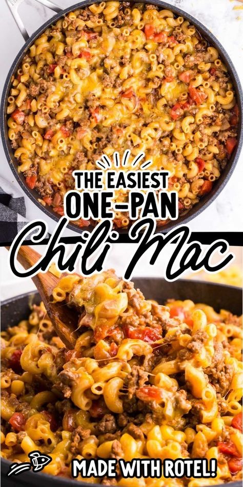 Chili And Mac And Cheese, One Pan Chili Mac, Ground Beef Chili Mac And Cheese, Taco Chili Mac Recipe, Cheesy Beefy Mac Casserole, Cheddar Chili Mac, Chili With Pasta, Beefy Mac And Cheese, Easy Chili Mac Recipe