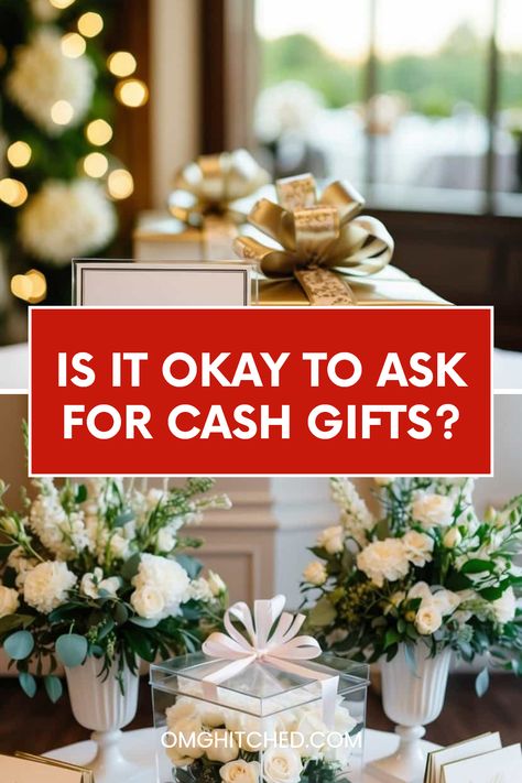 Wondering if asking for money at a wedding seems rude? It doesn’t have to! Check out these handy tips to politely request cash gifts while keeping the atmosphere joyful. You can still have a beautiful wedding even when asking for money instead of traditional gifts. We’ll guide you on how to ask gracefully, like placing a cash gift box adorned with pretty flowers for easy giving. Dive into our guide to figure out how to do it right and avoid awkward moments! Save this for a happy wedding day! Asking For Money For Wedding Gift, Cash Gifts, Honeymoon Fund, Honeymoon Planning, Happy Wedding Day, Wedding Etiquette, Cash Gift, Group Gifts, Do It Right