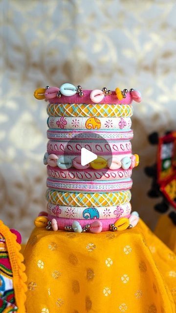 Bangles Shop, Navratri Collection, Long Blouse Designs, Crochet Jacket Pattern, Traditional Outfit, Saree Designs Party Wear, Thread Jewellery, Handmade Bangles, Crochet Jacket