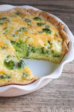 Broccoli cheese quiche - a delicious one-dish meal the whole family will love! www.thebakerupstairs.com Broccoli And Cheese Quiche, Easy Chicken And Broccoli, Broccoli Cheese Quiche, Broccoli Quiche Recipes, Bacon And Cheese Quiche, Cheese Quiche Recipe, Keto Quiche, Broccoli Quiche, Quiche Recipes Easy