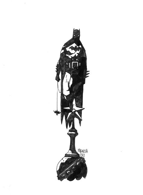 Mike Mignola - Batman Black and White cover original comic art Mignola Art, Darkhorse Comics, Mike Mignola Art, Batman Painting, Batman Tattoo, Batman Stuff, Dark Comics, Batman Poster, Mike Mignola