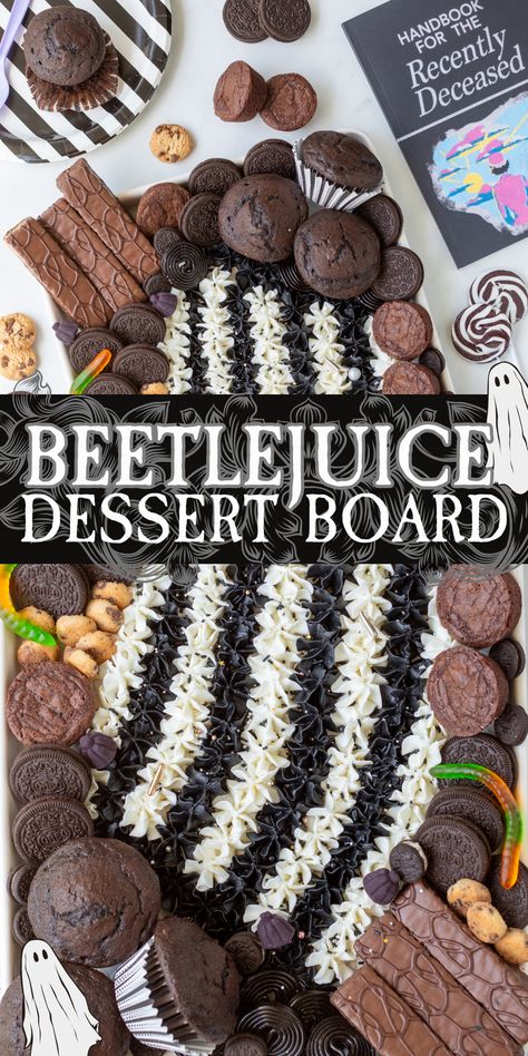 Beetle Juice Desserts, Beetlejuice Dessert Ideas, Beetlejuice Desserts, Beetlejuice Themed Food, Beetlejuice Snacks, Beetlejuice Treats, Beetlejuice Party Food, Beetlejuice Crafts, Dipping Chocolate