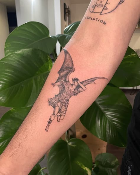 Gustavo Dore Tattoo, Gustave Dore Lucifer, Gustav Dore Tattoo, The Divine Comedy Tattoo, Lucifer Falling From Heaven Tattoo, Fall Of Lucifer Tattoo, Lucifer Falling Tattoo, Divine Comedy Tattoo, Lucifer Fallen Angel Tattoo