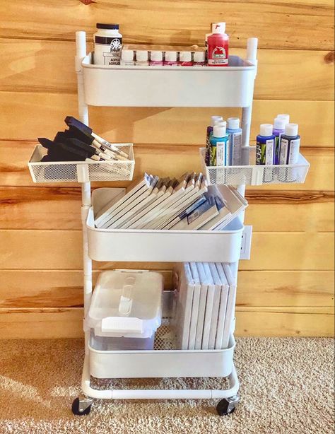 Compartment Organizer, Art Cart, Kids Room Organization, Craft Room Storage, Organization Kids, Home Organization Hacks, Makeup Organizer, Storage Room, Kitchen Cart