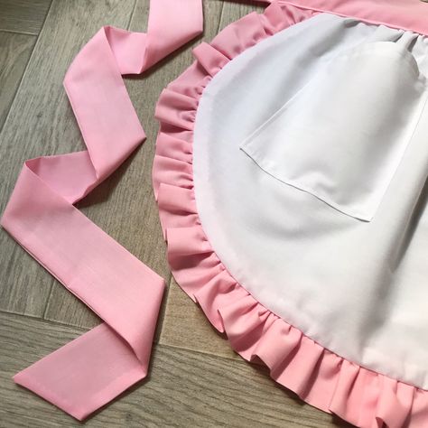 Frilly Apron, Pink Board, Ruffle Apron, Pink Apron, Handmade Aprons, Pink Cottage, Floral Apron, White Apron, Christmas Aprons