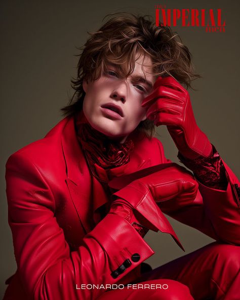 I arrived in a few days excellent quality Classic Photoshoot Ideas Men, Men High Fashion Photoshoot, Red Boy Aesthetic, Red Aesthetic Photoshoot, Men Editorial Photography, Leather Jacket Photoshoot, Leather Gloves Outfit, Denim Jacket Embroidery, High Fashion Photoshoot