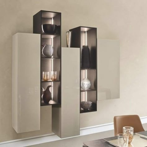 Crockery Cabinet Design, Crockery Cabinet, Crockery Unit Design, Wall Unit Designs, Decoration Vitrine, Bar Unit, Dining Room Design Modern, Crockery Unit, Regal Design