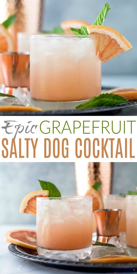 Salty Dog Drink, Salty Dog Cocktail Recipe, Salty Dog Cocktail, Dog Cocktail, Vodka Cocktails Easy, Grapefruit Cocktail, Vodka Cocktails Recipes, Salty Dog, Summer Cocktail Recipes