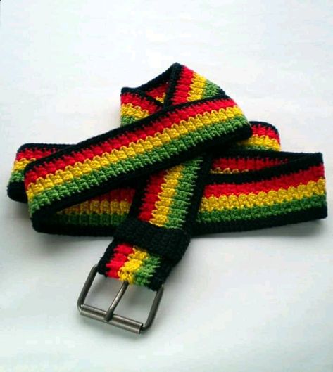 Caribbean Clothing, Belt Crochet, Rasta Style, Rasta Clothes, Crochet Belt, Knit Inspiration, Caribbean Style, Rasta Colors, Quick Crochet Patterns