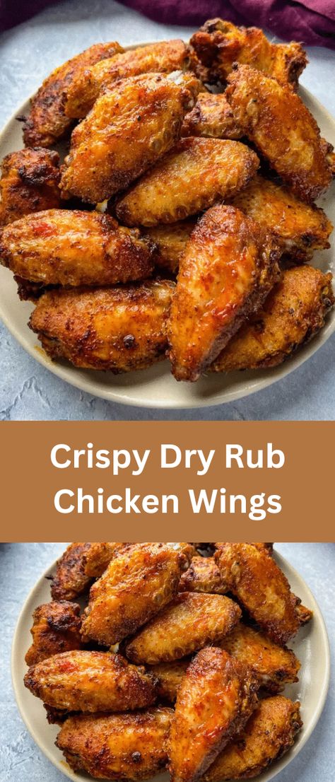 These crispy Dry Rub Chicken Wings are made with the best homemade spice blend. Instructions for either oven baking or air frying the chicken wings are included. These party wings have the flavor of smoked paprika, brown sugar, garlic powder, and more. You are in control of the flavor when you make your own spice blend! Best Ever Chicken Wings, Chicken Wings And Drumsticks In The Oven, Copycat Chicken Wings, Dry Run For Chicken Wings, Dry Wings Recipe, Wingettes And Drumettes, Dry Rubbed Chicken Wings, Baked Barbeque Chicken Wings, Rotisserie Chicken Wings Recipes