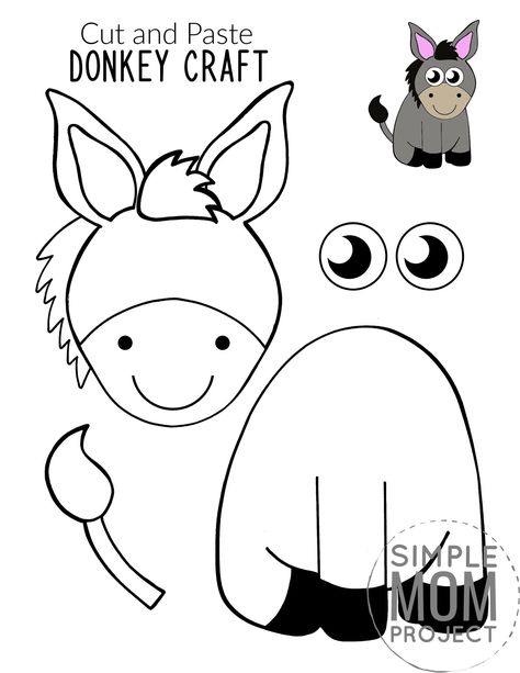 Are you looking for a fun cut and paste farm animal craft to share with your kids? Here’s a cute, free printable cut and paste Donkey craft template - the ideal diy craft activity for toddlers & preschoolers. Our cut and paste Donkey craft is an inspired idea for a kindergarten paper art project or farm theme activity for homeschooling craft classes. Have some fun with this cut and paste Donkey craft, it’s only a click away so grab your template today! #cutandpastecrafts #Donkeycrafts Donkey Crafts For Toddlers, Donkey Template Free Printable, Cut Paste Activities For Kids, Paper Templates Free Printable Crafts, Animal Templates Printable Free, Donkey Crafts For Kids, Farm Animal Crafts For Toddlers, Cut And Paste Activities For Kids, Donkey Template