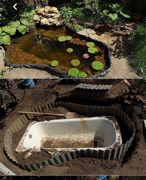 Small Backyard Ponds, Diy Ponds Backyard, Water Fountain Design, Garden Pond Design, Diy Pond, Waterfalls Backyard, Pond Design, Backyard Paradise, Garden Deco