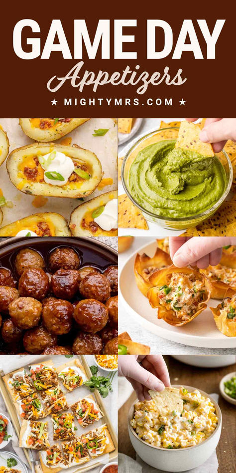 Easy Game Day Appetizers Football Potluck Ideas, Football Appetizer Recipes, Football Appetizers Easy, Football Appetizers, Watching Football, Game Day Appetizers, Football Party Food, Appetizers Easy Finger Food, Easy Appetizers