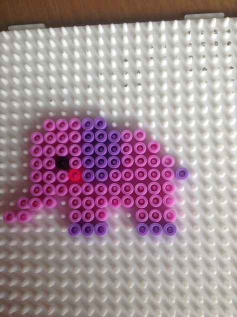 I made an elephant based on a design I pinned :) Cute Perler Bead Ideas, Cute Perler, Perler Bead Ideas, Perler Bead Designs, Hamma Beads Ideas, Easy Perler Bead Patterns, Melty Bead Patterns, Pearl Beads Pattern, Easy Perler Beads Ideas