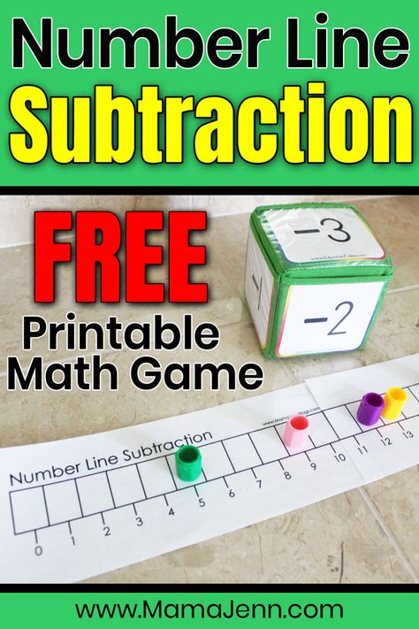 Addition And Subtraction Games, Number Line Games, Number Line Subtraction, Printable Math Games, Subtraction Games, Free Printable Numbers, Line Game, Maths Games, Subtraction Activities