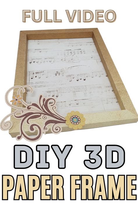 DIY 3D paper frame tutorial. Learn how to make an easy paper photo frame with a 3D effect. A fun paper project anyone can do How To Make A Frame With Paper, Paper Frame Template, Paper Frames Diy, Diy Craft Hacks, Paper Photo Frame, Frame Tutorial, 3d Paper Projects, Making Picture Frames, Craft Projects For Adults