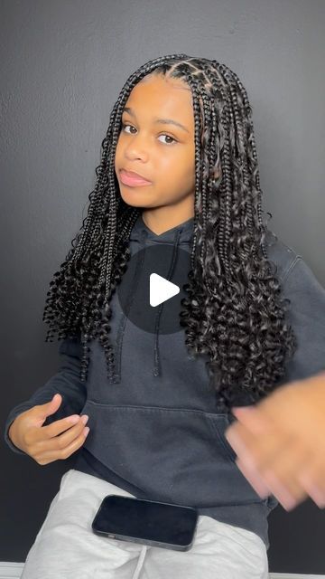 Kids Boho Knotless Braids, Boho Braids Kids, Kids Boho Braids, Teen Braid Styles, Box Braids Bohemian, Curly Knotless Braids, Kids Knotless Braids, Medium Boho Knotless, Medium Boho Knotless Braids