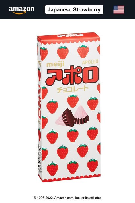 Meiji Apollo Strawberry Chocolate, Meiji Apollo, Journal Printouts, Popular Japanese Snacks, Meiji Chocolate, Japanese Chocolate, Japanese Treats, Japan Candy, Japanese Packaging