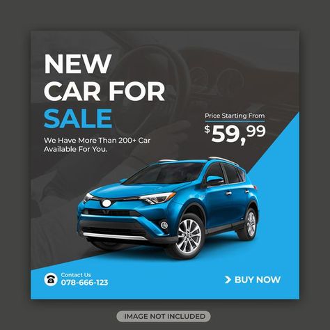 Automobile Social Media Post, Car Social Media Post, Car Advertising Design, Instagram Square, Sales Ads, Psd Background, Social Media Poster, Smart Auto, Car Advertising