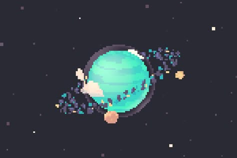 Pixel Art Gif, How To Pixel Art, Planet Photo, Piskel Art, 8 Bit Art, Pixel Animation, Arte 8 Bits, 8bit Art, Anime Galaxy