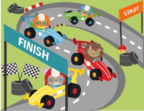 Car Race Illustration, Racing Car Drawing, Racing Car Illustration, Adobe Animation, Race Car Illustration, Race Illustration, Racing Illustration, Race Car Track, Adobe Animate