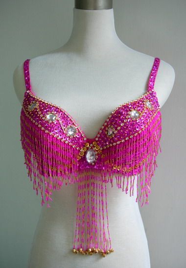 BL38 Belly Dance Sequined Beaded Fringed Bra Top Brassiere Gems Dance Tops Bras, Bead Applique, Belly Dance Bra, Carnival Ideas, Dance Bras, Show Dress, Hotfix Rhinestone, Etsy Clothes, Garment Accessories