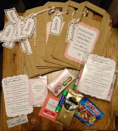 Hen party filled Hangover kit party bags personalised | eBay Hen Do Party Bags, Diy Party Bags, Hen Ideas, Party Survival Kit, Hen Party Bags, Party Bags Kids, Hangover Kit, Birthday Bag, Bags Diy