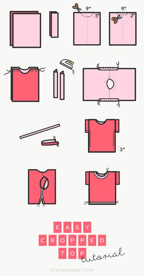 Distressed Tshirt Diy, Sewing Rabbit, Diy Clothes Patterns, Simple Tops, Sewing Top, Sewing Tops, Top Diy, Diy Tops, Shirt Sewing Pattern