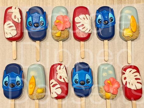 Lilo Stitch Cake Pops, Stitch Cake Popsicle, Lilo And Stitch Cakesicles, Stitch Birthday Cake Pops, Lilo And Stitch Rice Krispie Treats, Stitch Cakesicles, Lilo And Stitch Treats, Stitch Cakepops, Stitch Food Ideas