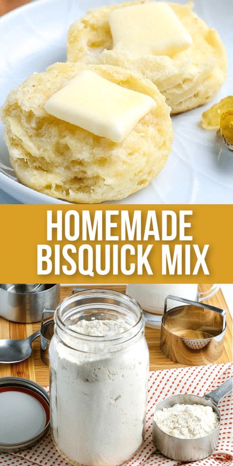 This 4-ingredient Homemade Bisquick Mix can be made with a food processor or blender. Great for baking and will stay good for up to 3 months! Bisquick Copycat Recipe, Home Made Bisquick, Homemade Bisquick Mix Recipe, Bisquick Mix Homemade, Bisquick Homemade, Homemade Bisquick Recipe, Bisquit Recipes, How To Make Bisquick, Bisquick Mix Recipe