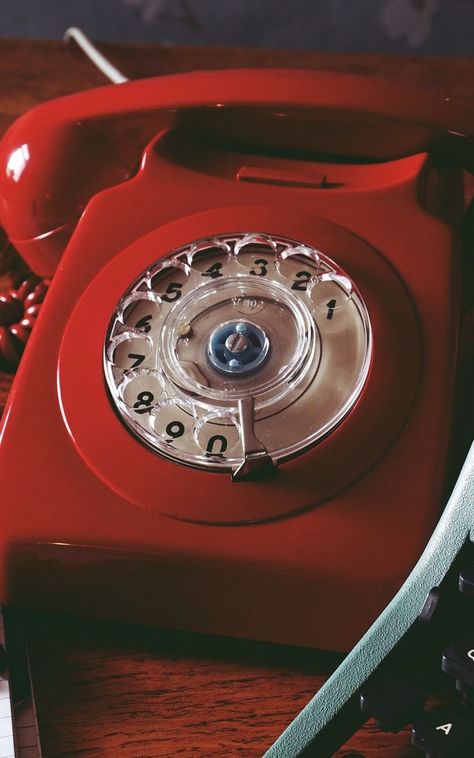 Red Accent Aesthetic, Red Telephone Aesthetic, Red 80s Aesthetic, Old Red Aesthetic, Red Camera Aesthetic, Pop Of Color Aesthetic, Vintage Telephone Aesthetic, Red Victorian Aesthetic, Old Phone Aesthetic