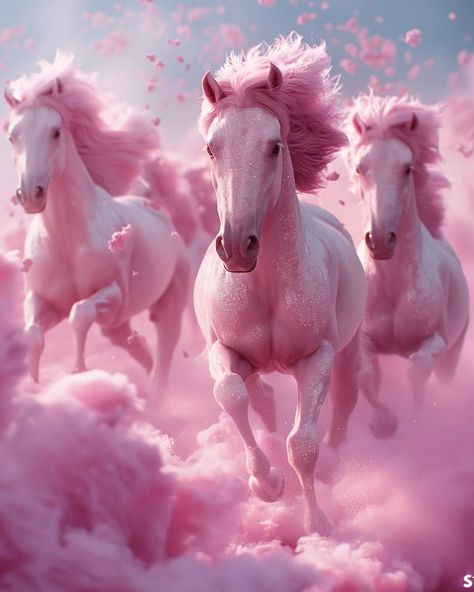 #horses and the #clouds Pink Horse, Painting Pictures, Stage Design, Beautiful Fantasy Art, Pictures To Paint, The Clouds, Diamond Painting, Phone Wallpaper, Fantasy Art