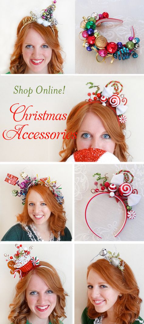 Christmas Headbands, Adult Christmas Party, Diy Ugly Christmas Sweater, Holiday Headbands, Christmas Hair Accessories, Christmas Crafts For Adults, Ugly Xmas Sweater, Tacky Christmas, Christmas Sweater Party