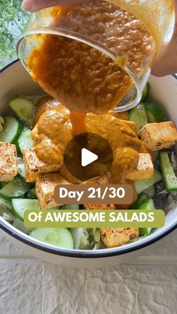 Chitwan Garg | Fitness & Nutrition on Instagram: "Day 21/30 of AWESOME SALADS 🥗

Details below ⬇️
APPLE CARROT DRESSING BOWL
(Serves 3)
Ingredients:
For the salad:
Lettuce - 1 cup
Cucumber - 2
Soaked chia seeds - 2 tbsp
Grilled Tofu - 100 gm
 
For the Dressing
Carrot - 2
Apple - 1 
Onion - 1 
Garlic - 3 cloves
Ginger - 1 inch
Lemon - 1
Olive Oil - 1 tsp
Vinegar - 1 tsp
Soya Sauce - 1 tsp
Honey - ½ tbsp
Salt to taste
Black pepper - ½ tsp
SAVE & TRY 🩷

WhatsApp (link in bio) for 1-on-1 diet consultation ✨
.
.
.
( healthy food, easy recipes, cooking, fitness, lifestyle, fit women, salad, dressing, vegetables, fruits, healthy recipes, easy recipes )" Women Salad, Healthy Food Easy, Awesome Salads, Carrot Dressing, Food Easy Recipes, Soak Chia Seeds, Healthy Recipes Easy, Salad Lettuce, Grilled Tofu