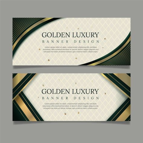 Vector gradient golden luxury banners se... | Premium Vector #Freepik #vector #elegant-banner #luxury-banner #elegant-luxury #gold-banner Elegant Banner Design, Luxury Ads Design, Luxury Banner Design, Elegant Banners, Luxury Website, Linkedin Banner, Vector Gradient, Gold Banner, Edit Ideas