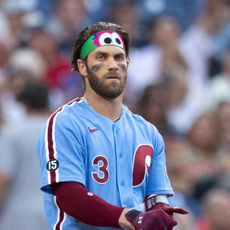 Baseball Drip, Philly Sports, Philadelphia Phillies Baseball, Blue Eyed Men, Phillies Baseball, Summer Music Festivals, Baseball Pictures, Bryce Harper, Summer Music