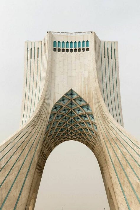 Tehran Architecture, Azadi Tower Tehran, Symmetry Architecture, Azadi Tower, Oslo Opera House, Tehran Iran, Gate House, Rooftop Restaurant, Main Door