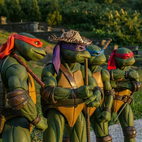 Our green team   Credits to the @tone.toys on Instagram Tmnt 90s, Tmnt 1990, Ninja Turtle Costume, Turtle Wallpaper, Ninja Turtle Toys, Tmnt Movie, Teenage Mutant Ninja Turtles Artwork, Casey Jones, Teenage Mutant Ninja Turtles Art