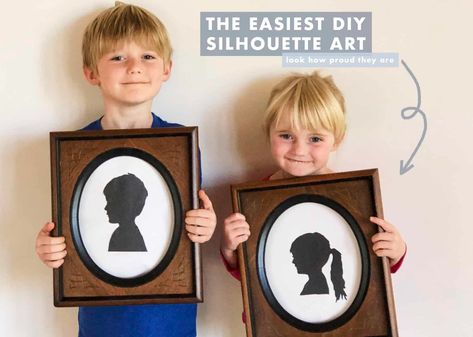 Weekend Art Project: Easy Kids DIY Silhouette Portraits - Emily Henderson Diy Kids Art, Diy Silhouette, Kids Silhouette, Silhouette Pictures, Baby Silhouette, Silhouette People, Silhouette Diy, Memory Crafts, Emily Henderson