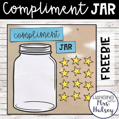 Anytime my kids get a compliment from another teacher or admin— we add a star to our compliment jar! When it’s full we have a small… Teacher Incentives For Students, Year 2 Classroom Ideas New Teachers, Flip Sticks Classroom, Reward Jar Ideas, 3rd Grade Classroom Themes, Teacher Incentives, Easy Classroom Decor, Compliment Jar, Incentive Ideas