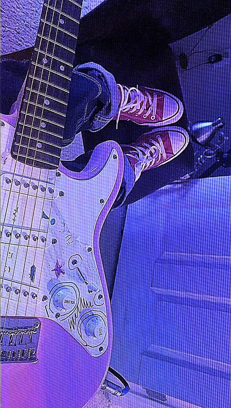 Gutair Wallpaper, Purple Guitar, Blue Electric Guitar, Fair Rides, Cybercore Aesthetic, Guitar Photos, Guitar Obsession, Music Collage, Cool Electric Guitars