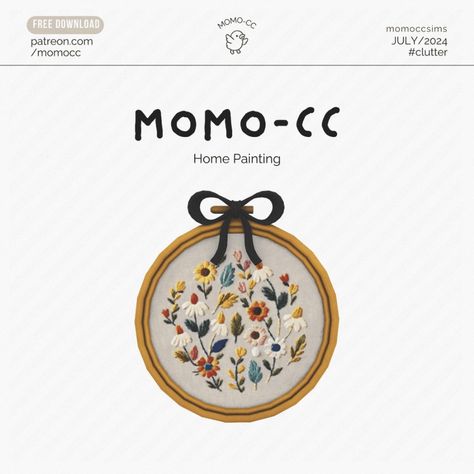 MOMO-CC | creating Custom Content for Sims 4 | Patreon Sims 4 Free Cc, Sims 4 Floor, Sims 4 Decor, Home Paintings, Download Sims, Farm Games, Free Sims 4, Home Painting, Cottagecore Decor